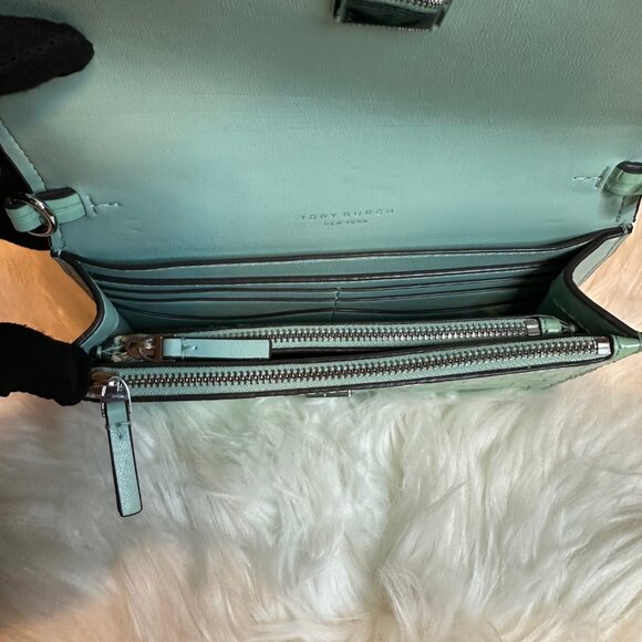 NWT Tory Burch Thea Leather Crossbody Bag Wallet Clutch Purse w/ Card Case - Picture 9 of 9